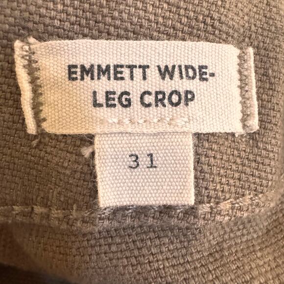 Madewell Emmett Wide-Leg Crop Pants in "Distant Surplus" Olive Green Sz 31 - Picture 14 of 15